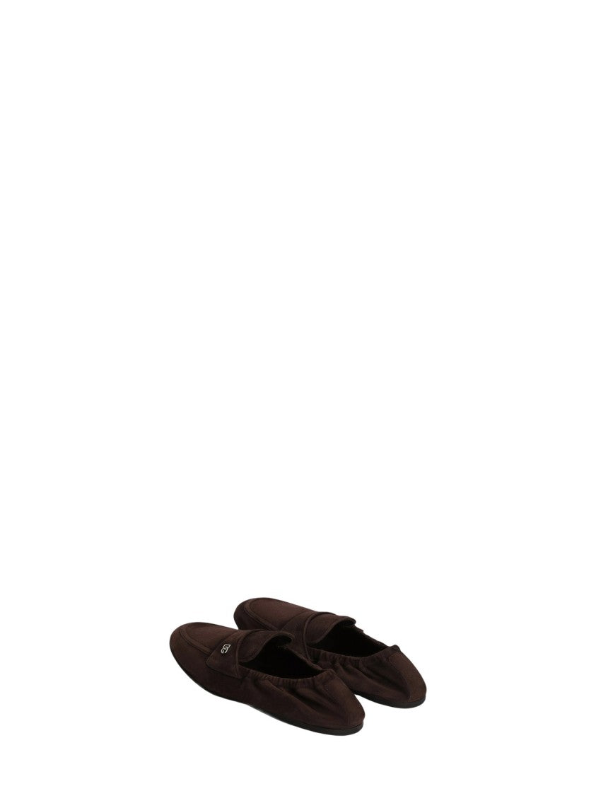 Dolce & Gabbana Pointed Toe Slip-On Shoes In Velvet-Like Calf Leather