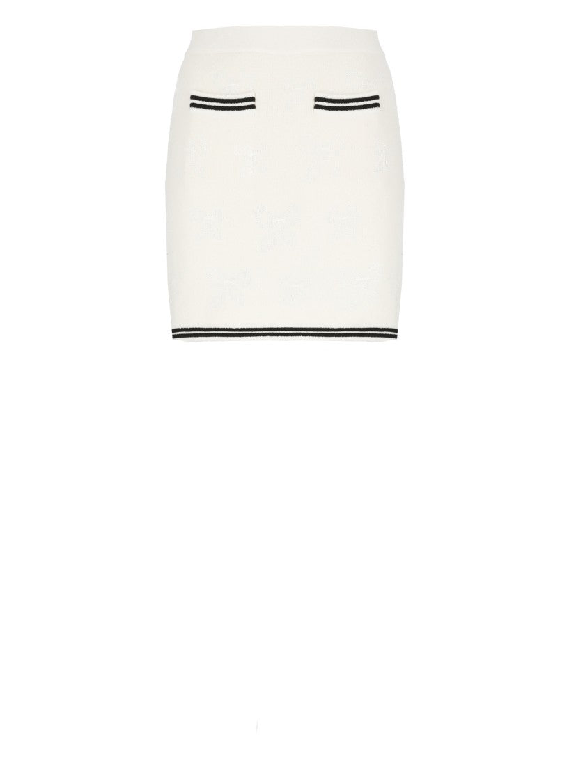 Self-Portrait Ivory Cotton Mini Skirt