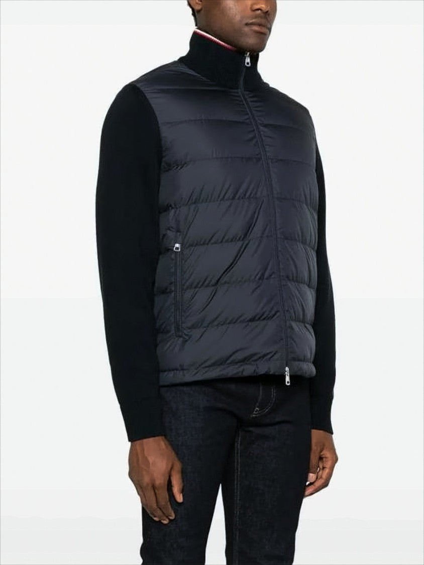 Moncler Quilted Padded Jacket With Knitted Accents