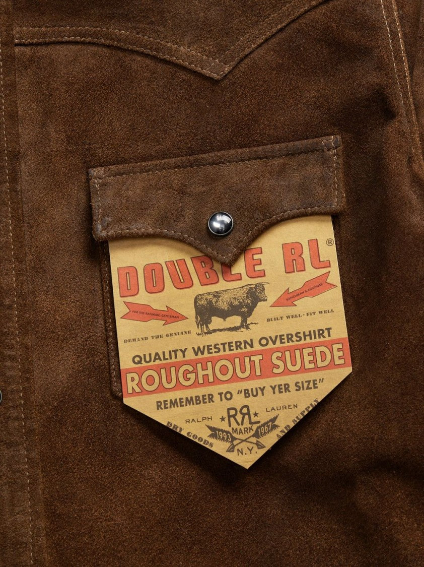 Polo Ralph Lauren Brown Suede Jacket With Western-Style Yoke