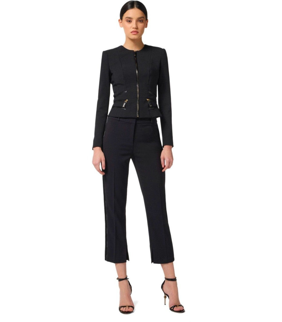 Elisabetta Franchi Black Zipped Jacket
