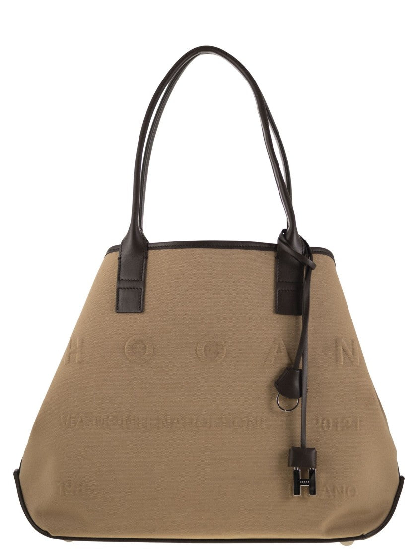 Hogan Medium Canvas Shopping Bag