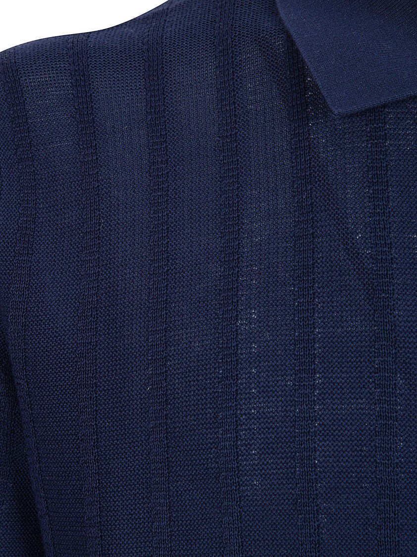 Ballantyne Short-Sleeved Button-Up Shirt With Vertical Stripe Pattern