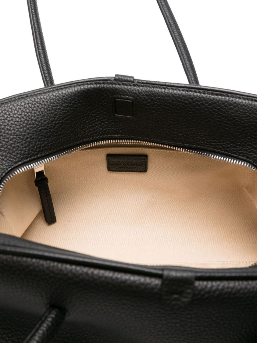 Jacquemus Black Calf Leather Knotted Zip Bag