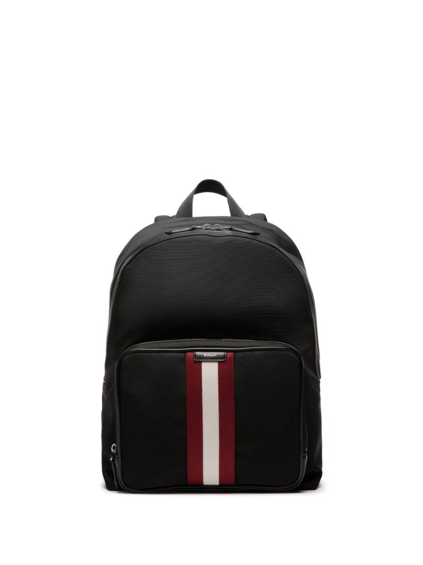 Bally Black Code Back Nylon Fabric Backpack