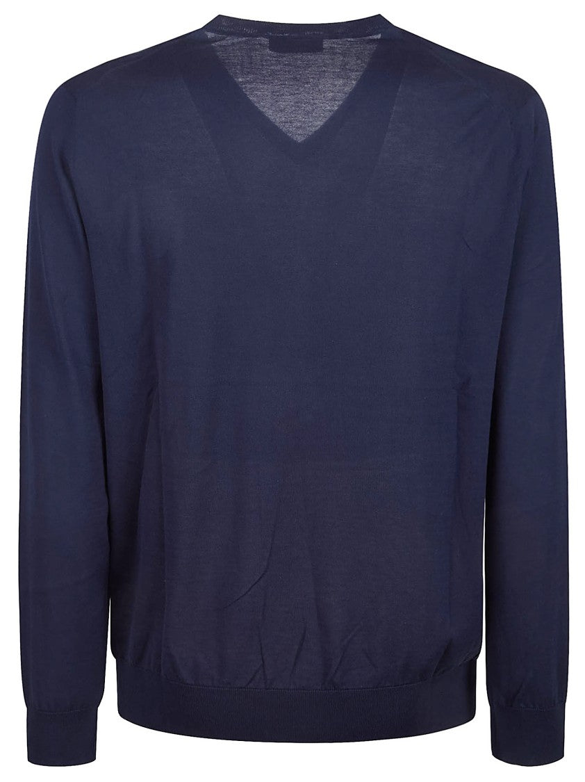 Ballantyne Plain Long Sleeve V-Neck Sweater