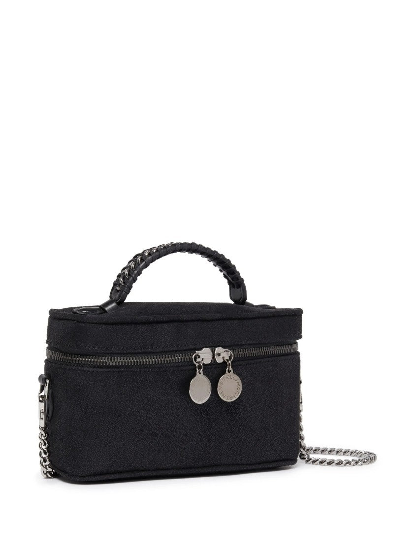 Stella Mccartney Textured Black Vanity Case With Braided Handle