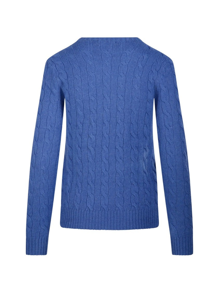 Polo Ralph Lauren Light Blue Cable Knit Wool Sweater