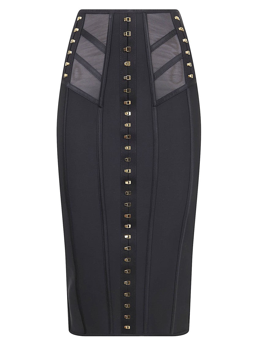 Elisabetta Franchi Fitted Skirt With Structured Paneling