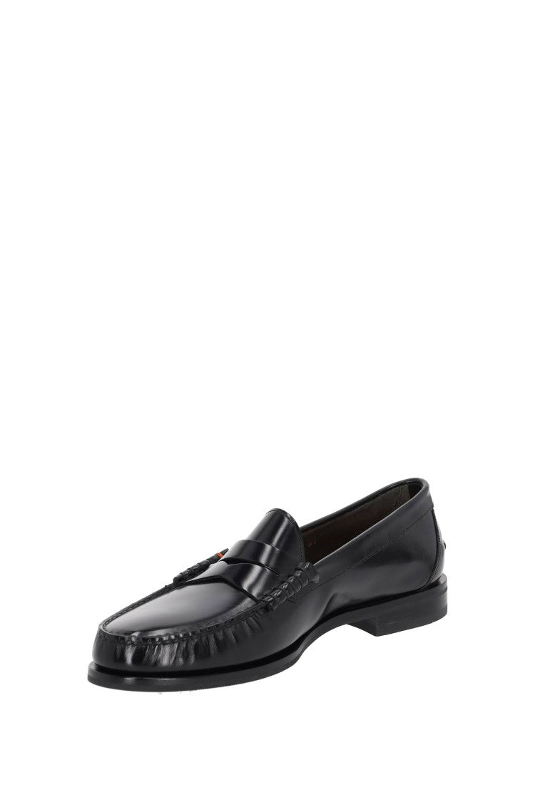 Santoni Calf Leather Penny Loafers