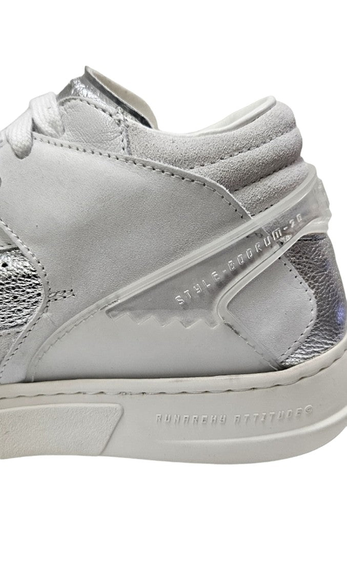 Run Of Modern Sneakers With Metallic Silver Panels