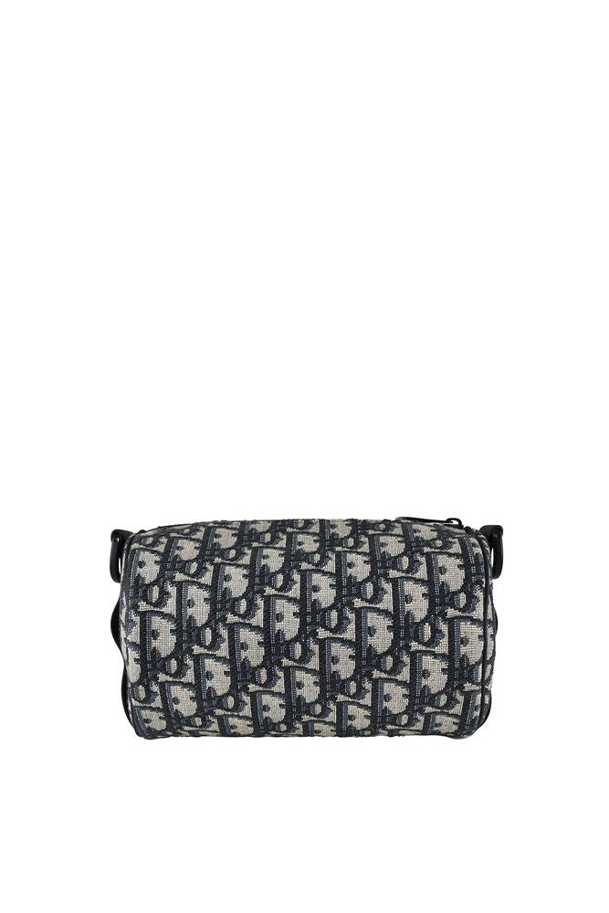 Dior Cylindrical Roller Bag In Navy Blue Cd Monogram Canvas