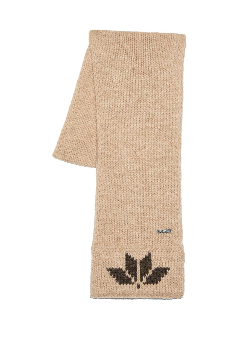 Dsquared2 Snowflakes Logo Knit Wool Scarf