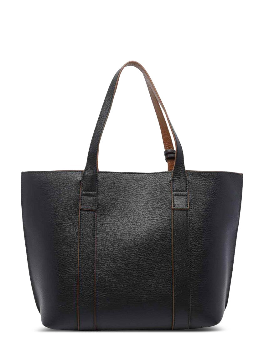 Hogan Script Shopping Piccola Pebbled Leather Tote Bag