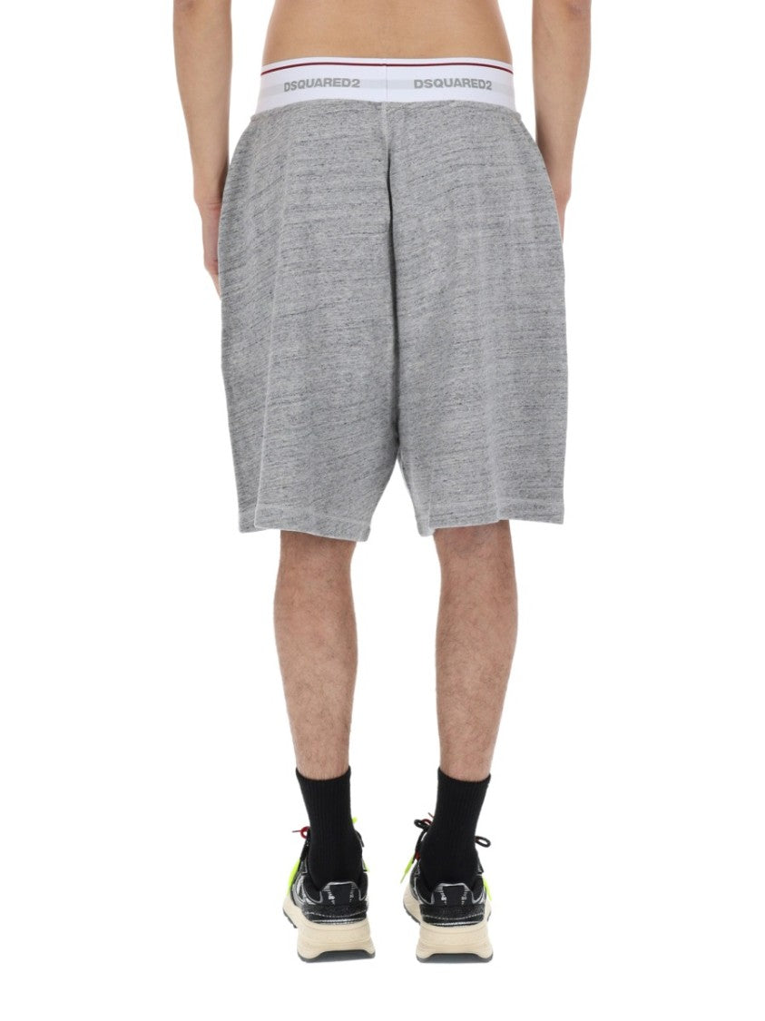 Dsquared2 Oversize Logo Repeated Waistband Shorts