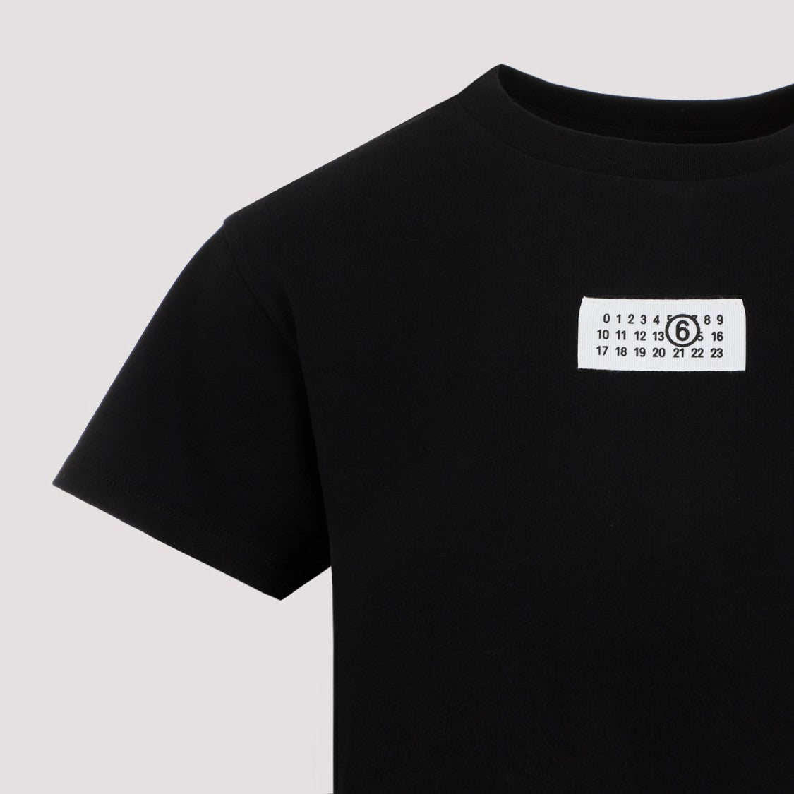 Mm6 By Maison Margiela Round Neck Black Cotton T-Shirt