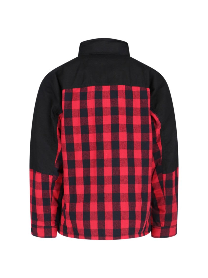 Junya Watanabe Checked Technical Jacket In Black Cotton Geometric Checked