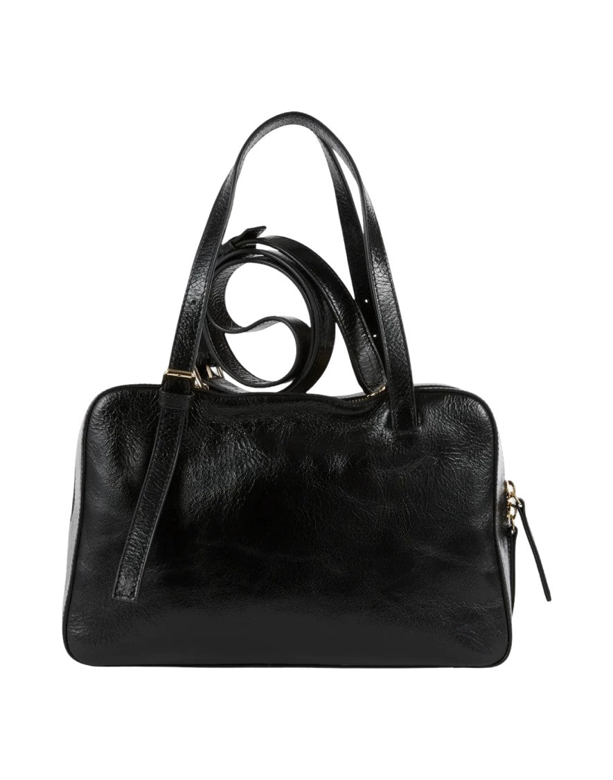 A.P.C. Rectangular Handbag With Polished Surface And Adjustable Handle