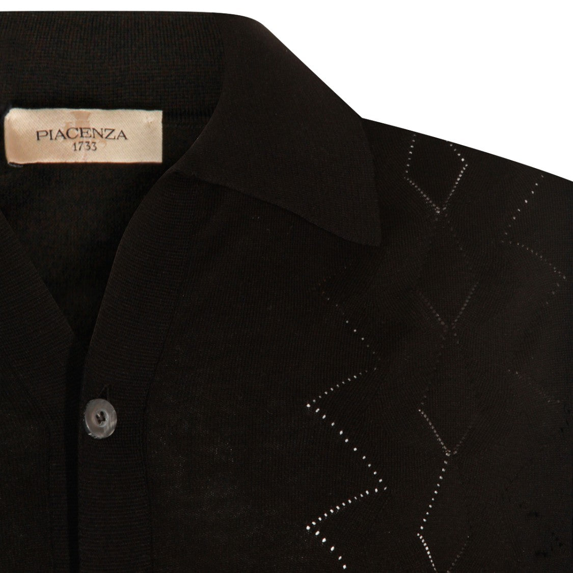 Piacenza Cashmere Long-Sleeve Button-Up Shirt With Zigzag Pattern