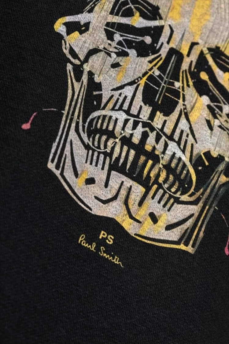 Paul Smith Graphic Skull Print Black Crewneck Sweatshirt