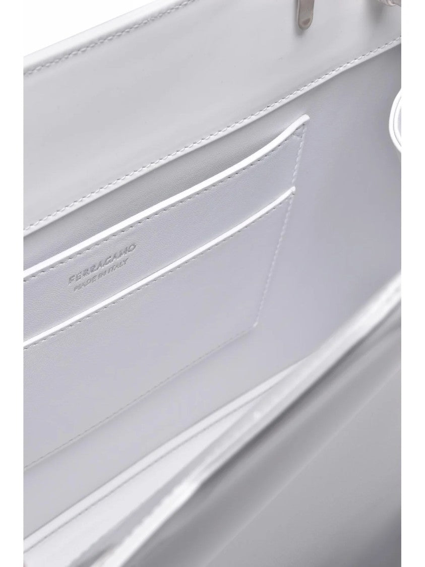 Ferragamo White 'Wanda' Leather Bag