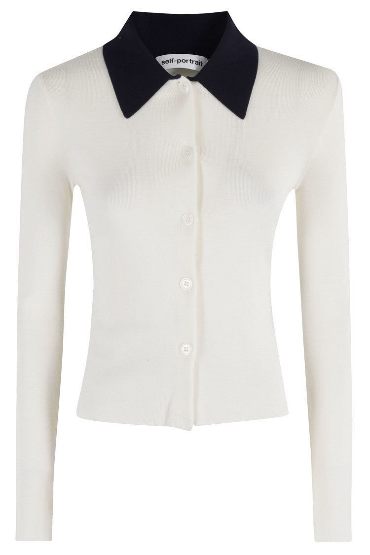 Self-Portrait Merino Wool Cardigan