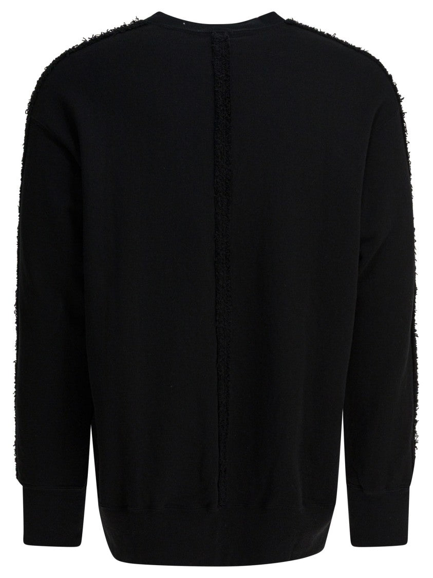 Comme Des Garçons Cotton Crewneck Sweatshirt With Textured Center Line Detail