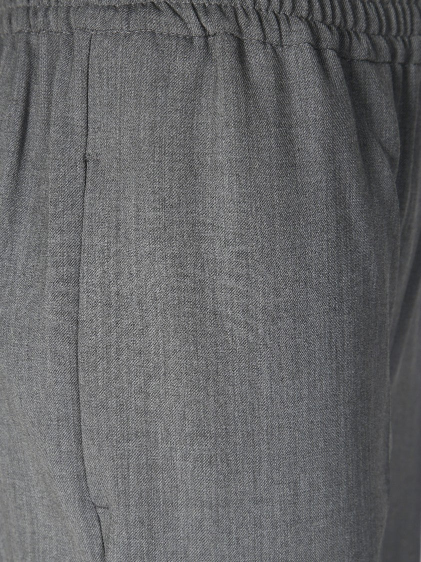 Max Mara Tailored High-Waist Wool Pants With Elastic Waistband