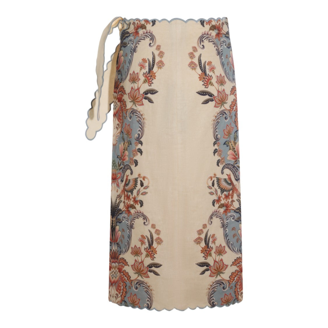 Farm Rio Midi Skirt With Multicolored Tropical Print