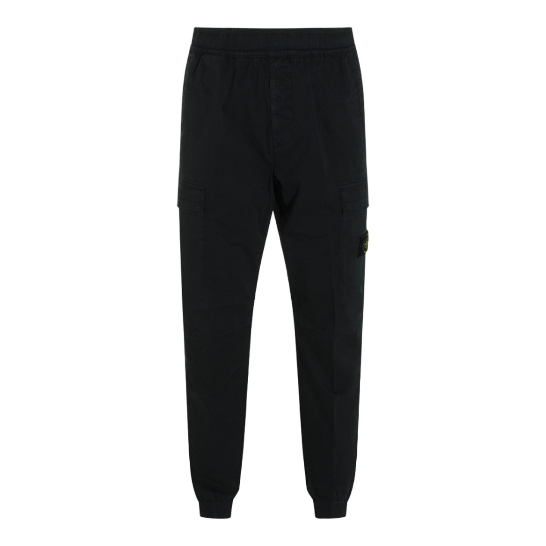 Stone Island Tapered Black Trousers With Elastic Waistband And Cargo Pockets