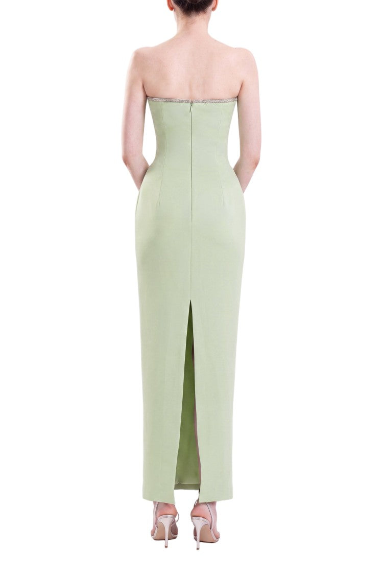 Saiid Kobeisy Strapless Green Midi Dress