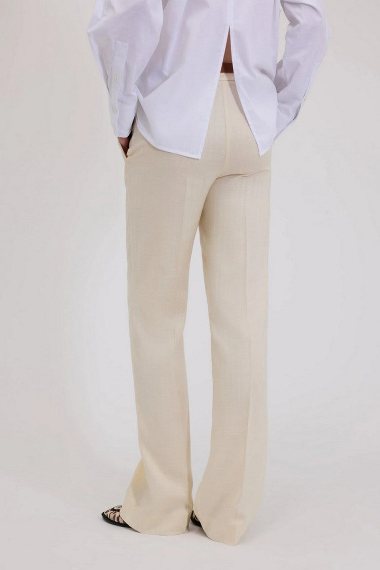 Ermanno Beige Cotton-Blend Straight-Leg Pants