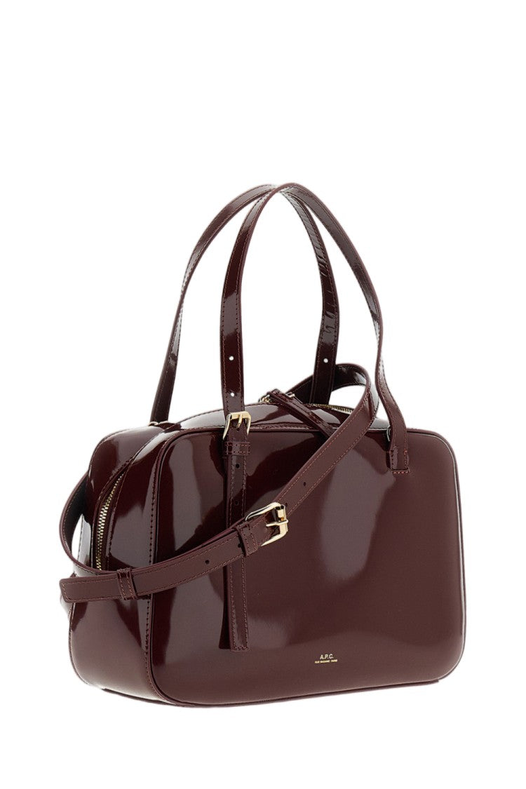A.P.C. Structured Patent Leather Virginie Box Bag With Versatile Carrying Options