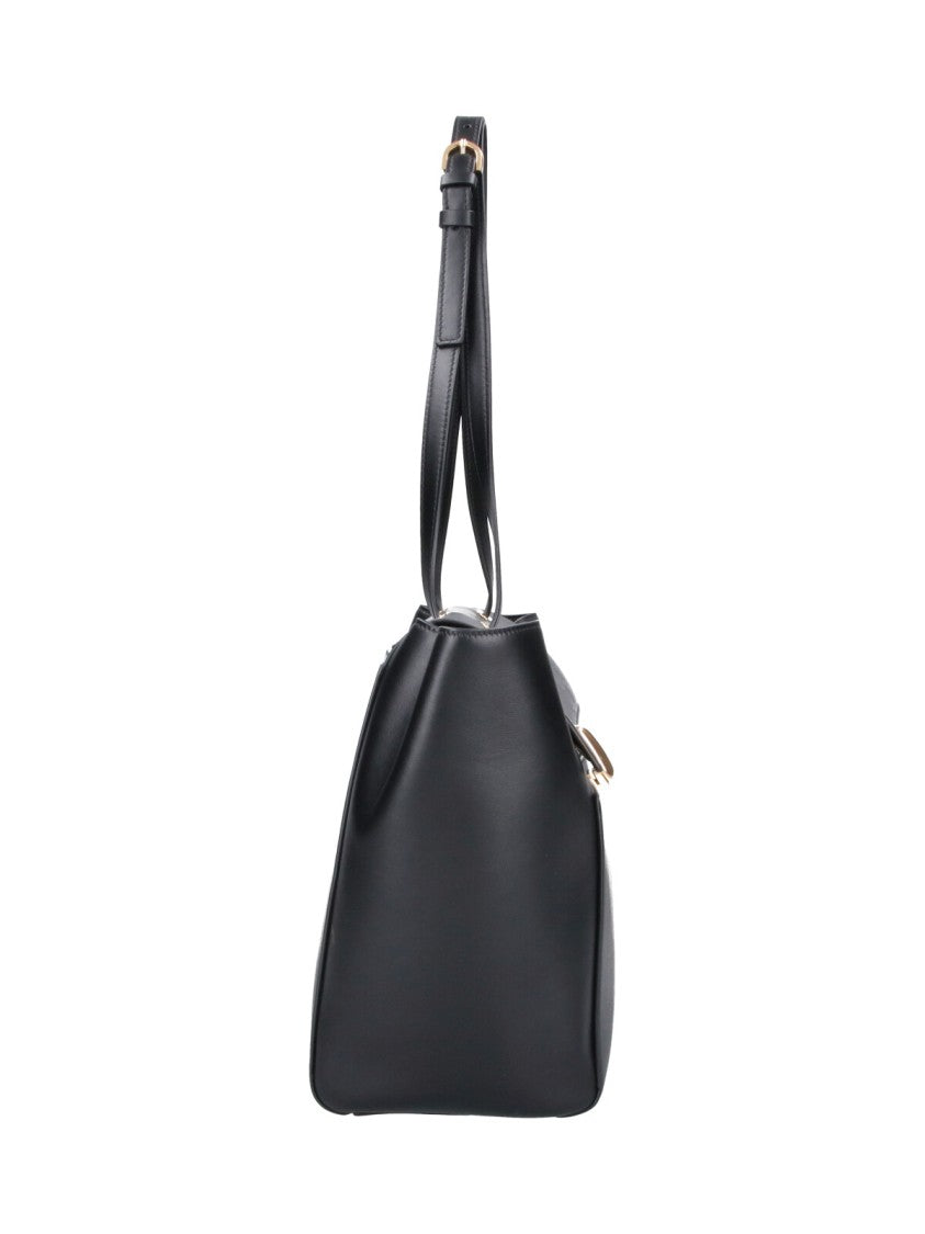 Savette Black Symmetry Trapeze Leather Shoulder Bag
