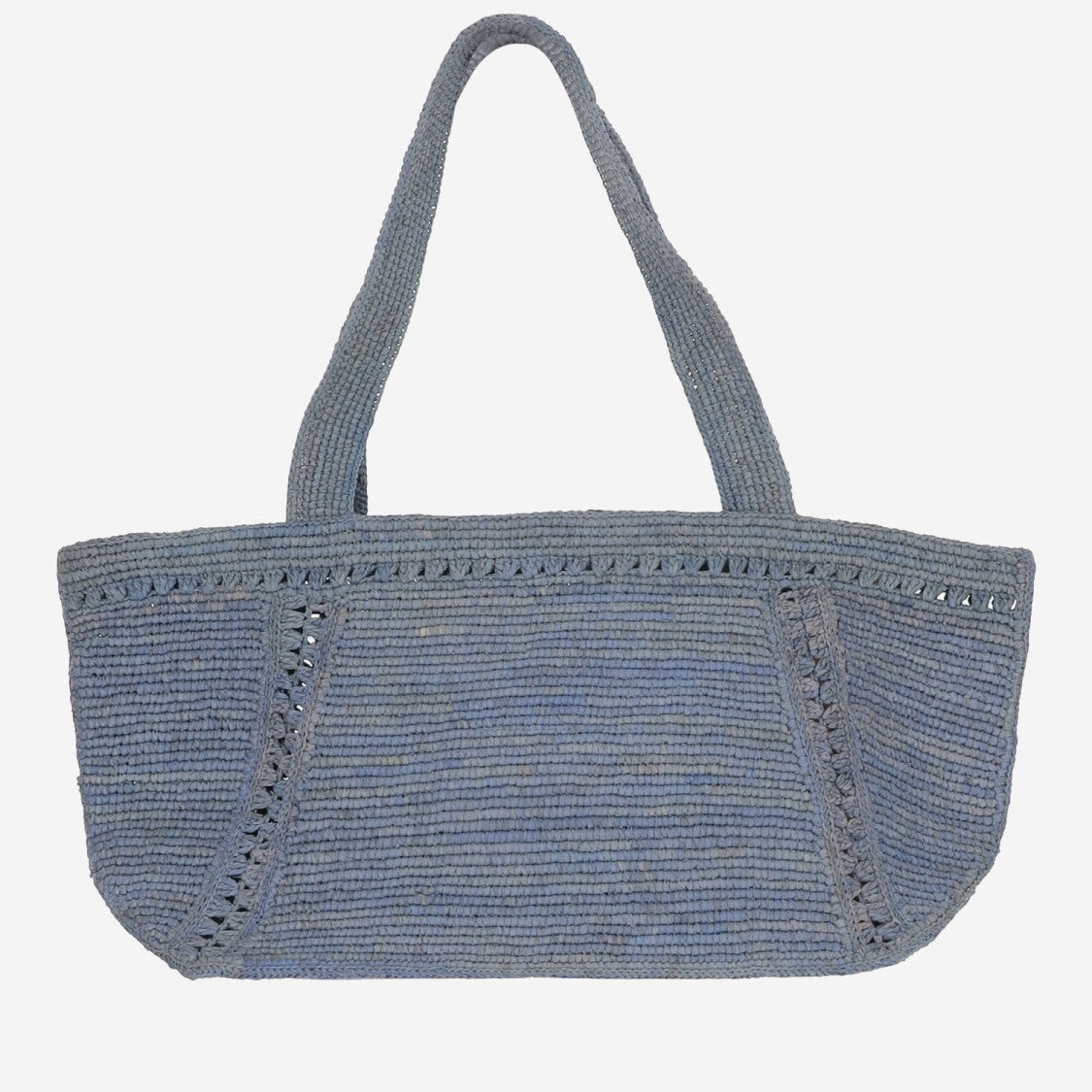Patou Raffia Tote With Embroidered Logo