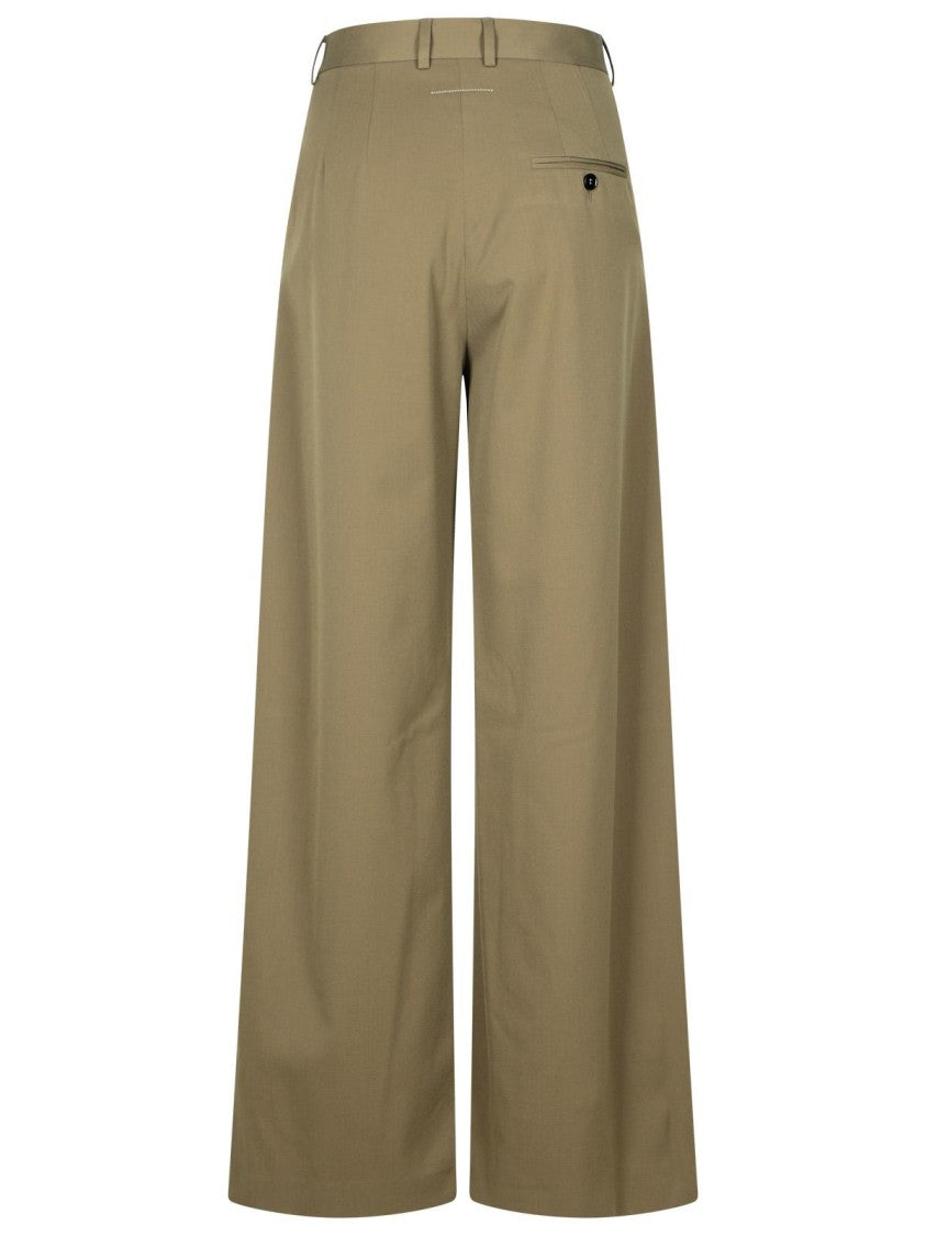 Mm6 By Maison Margiela Beige Polyester Blend Trousers