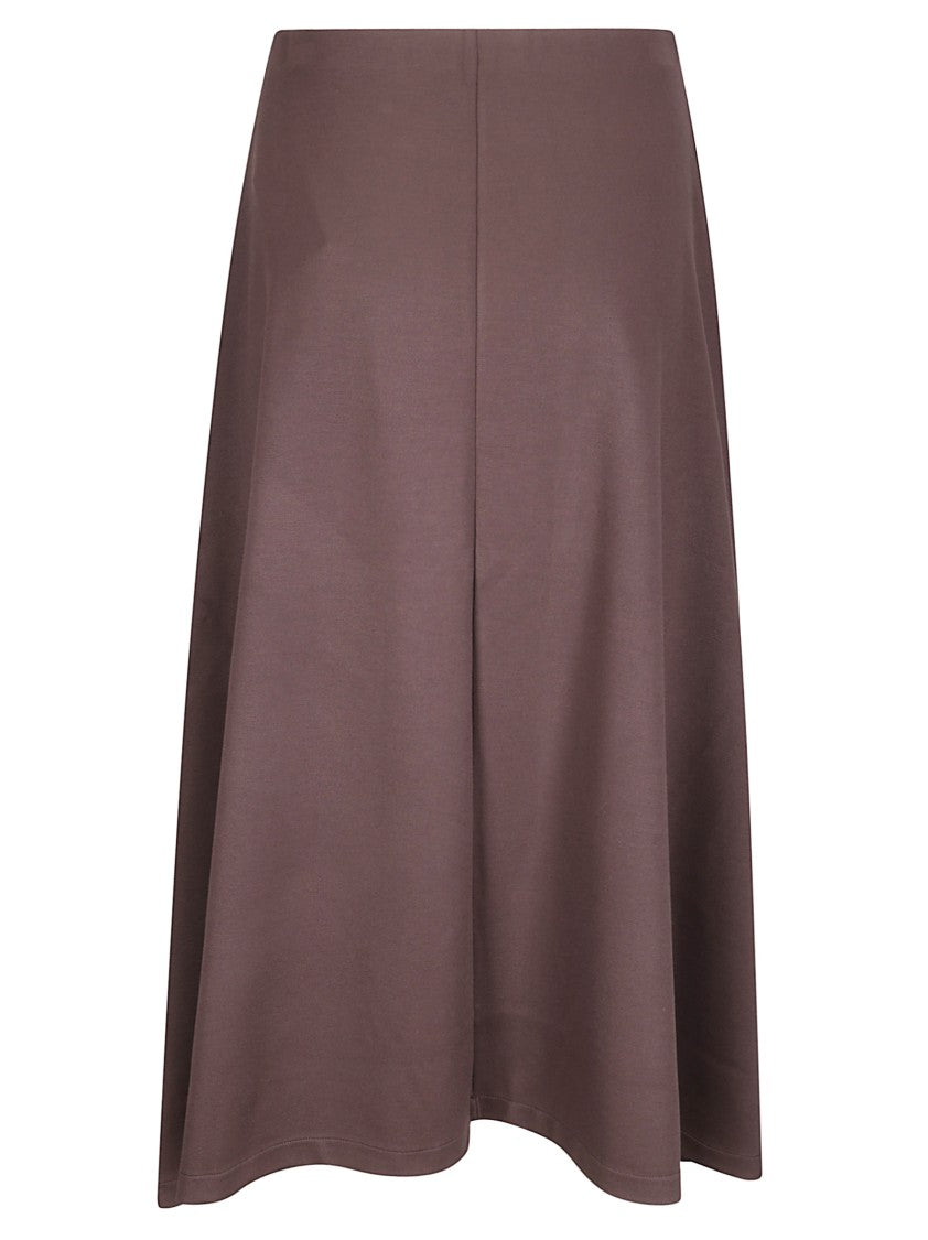 Hira Brown Flared Skirt In Heavy Fabric