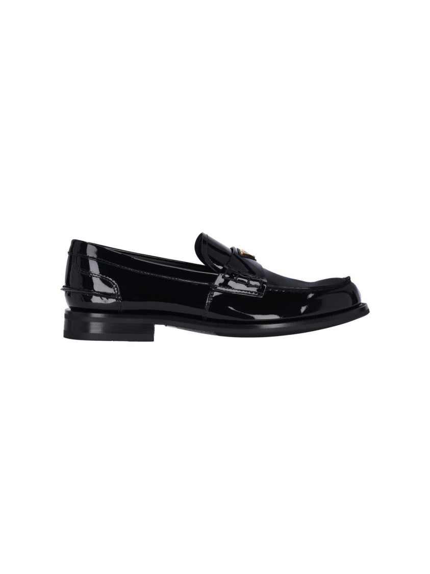 Prada Logo Loafers – Black