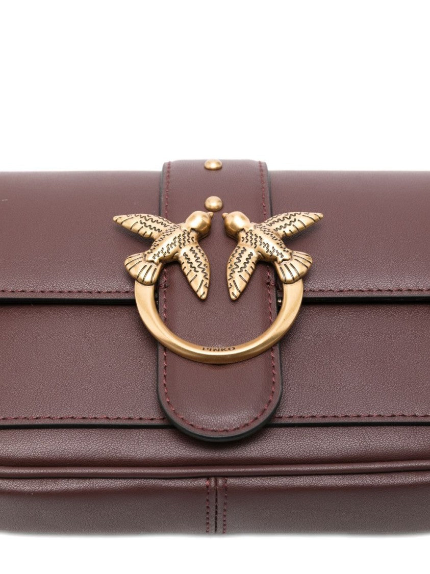 Pinko Structured Burgundy Handbag