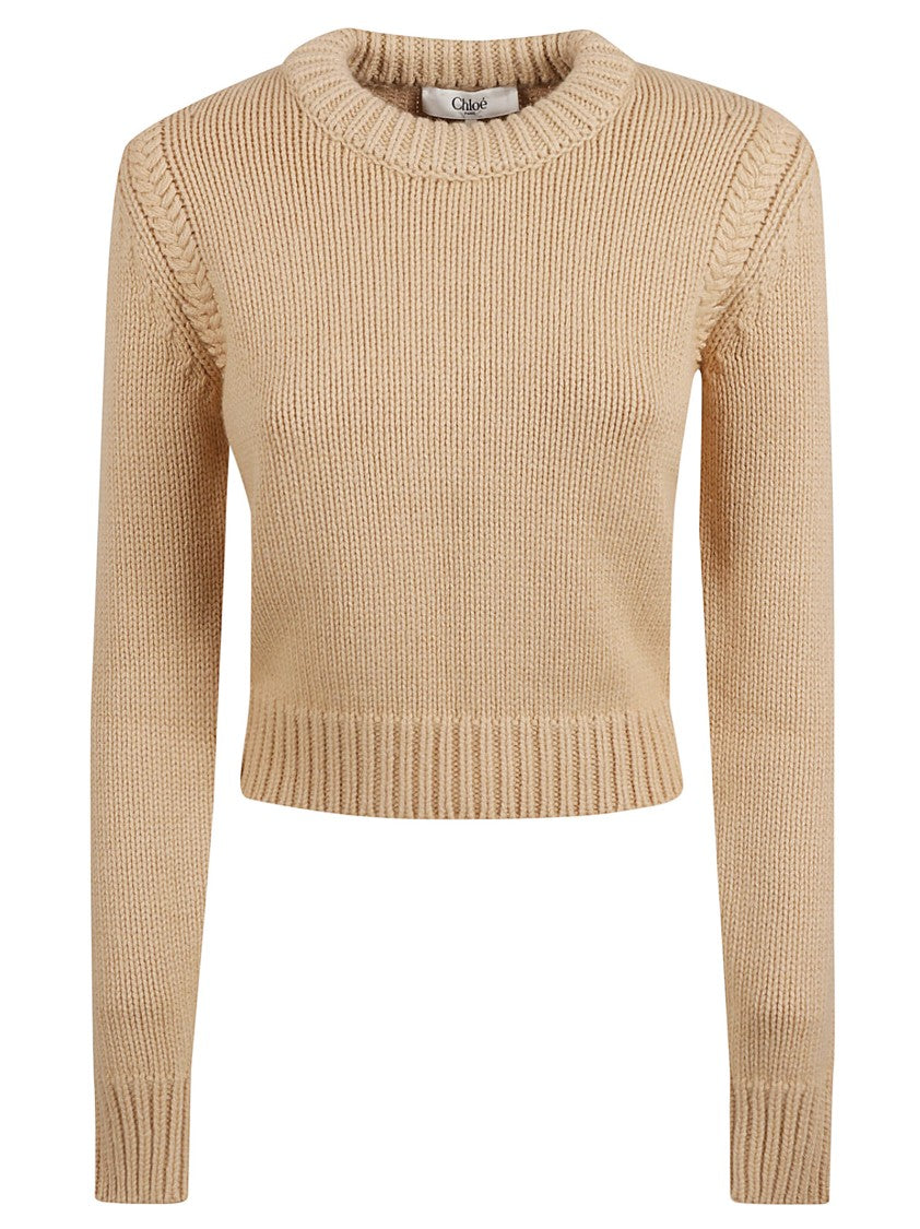Chloé Cropped Crew Neck Sweater