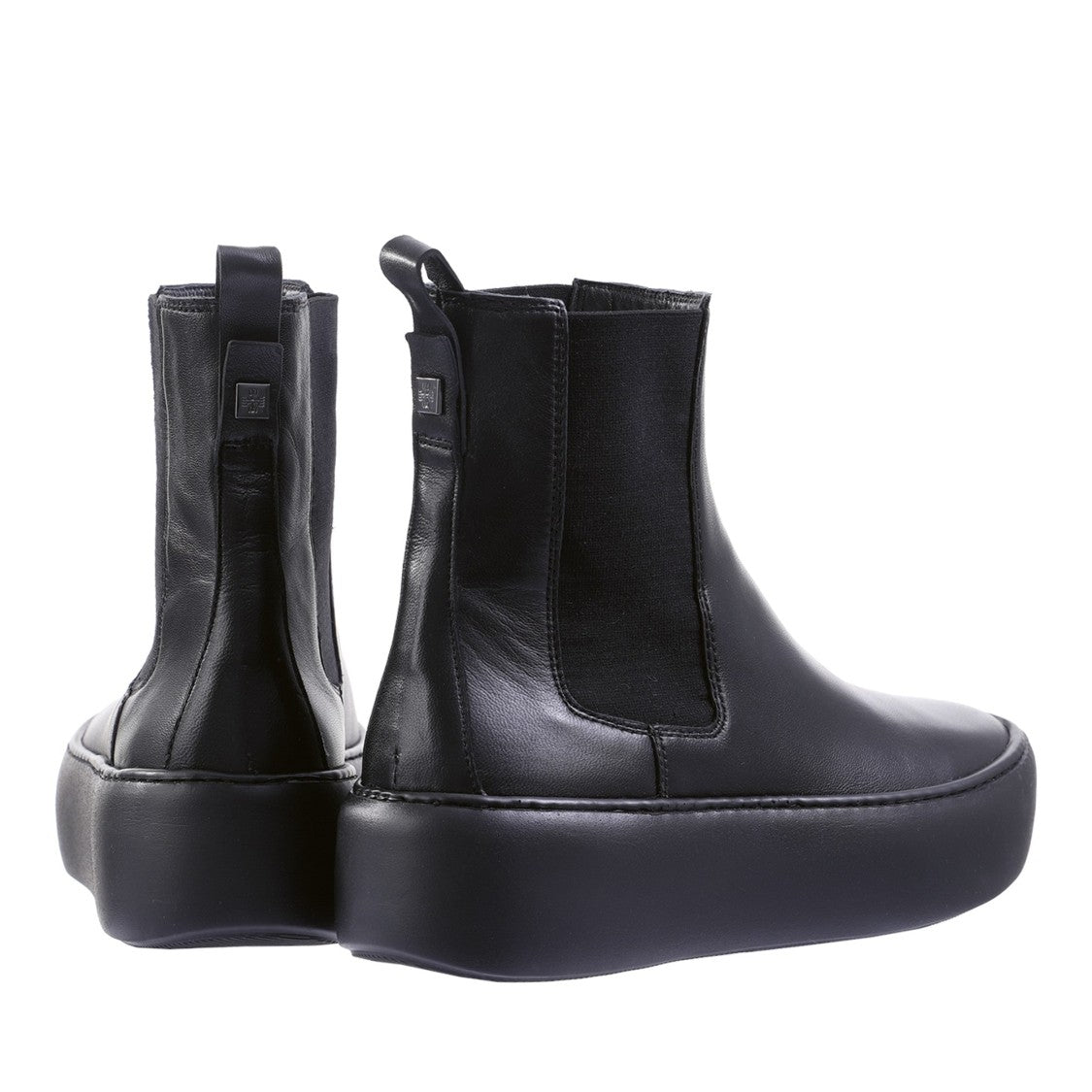 Högl Black Connor Sleek Elastic Panels Leather Ankle Boots