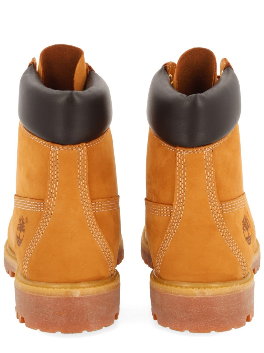 Timberland Orange Padded Collar Metal Eyelets Boots