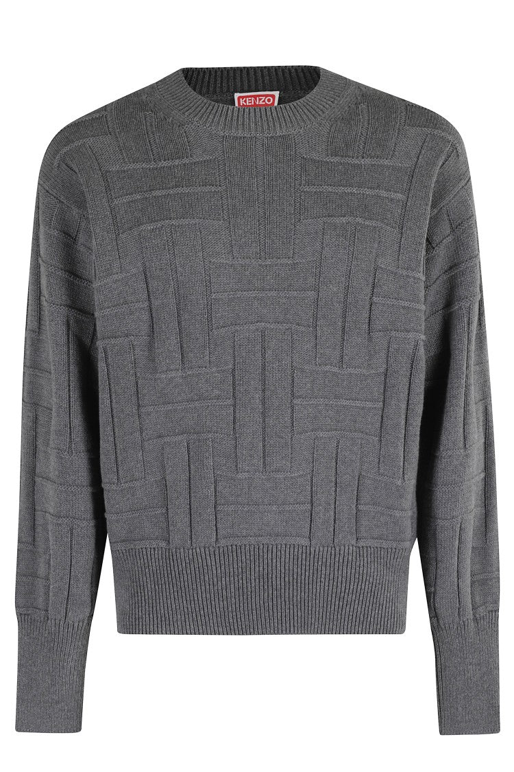Kenzo Textured Woven Grey Jumper