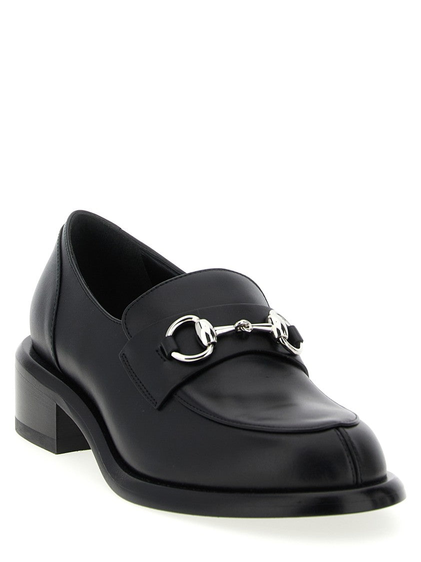 Gucci Morsetto Leather Loafers With Distinctive Metal Detail