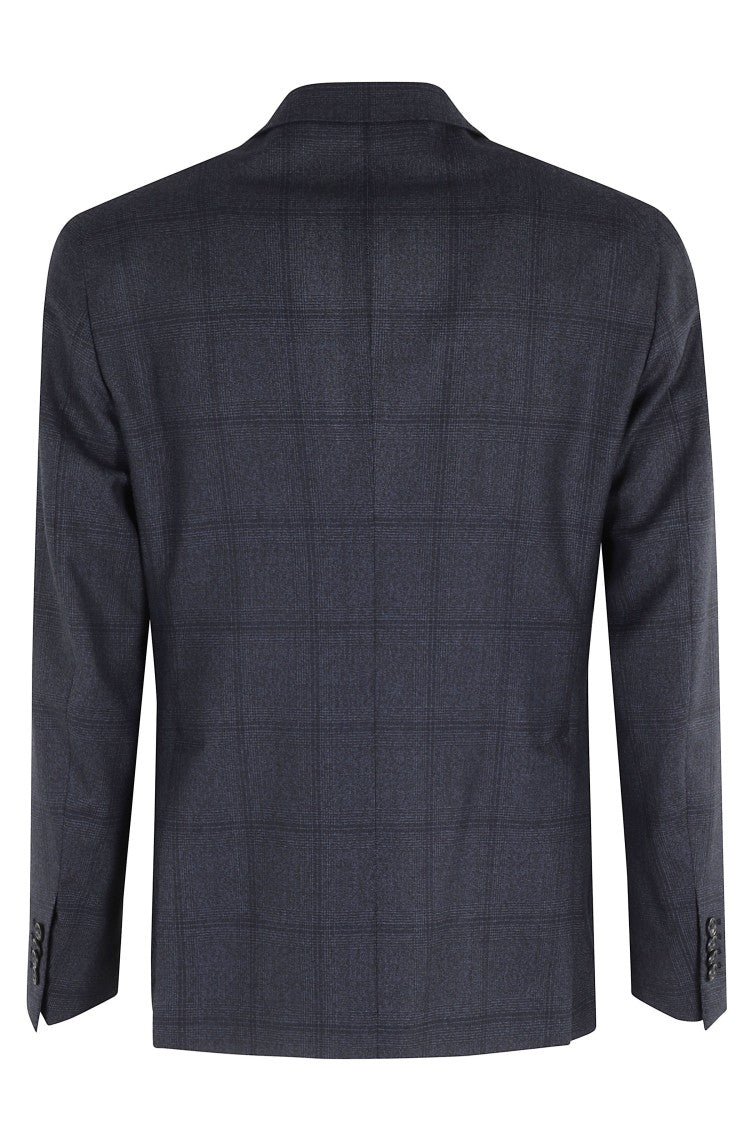 Tagliatore Glen Plaid Suit With Peaked Breast