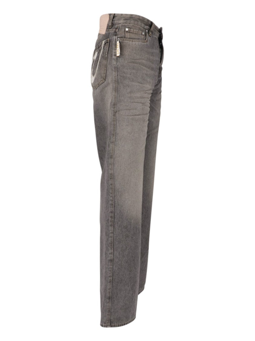 Pdf Gray Rich Kid Wide-Leg Jeans