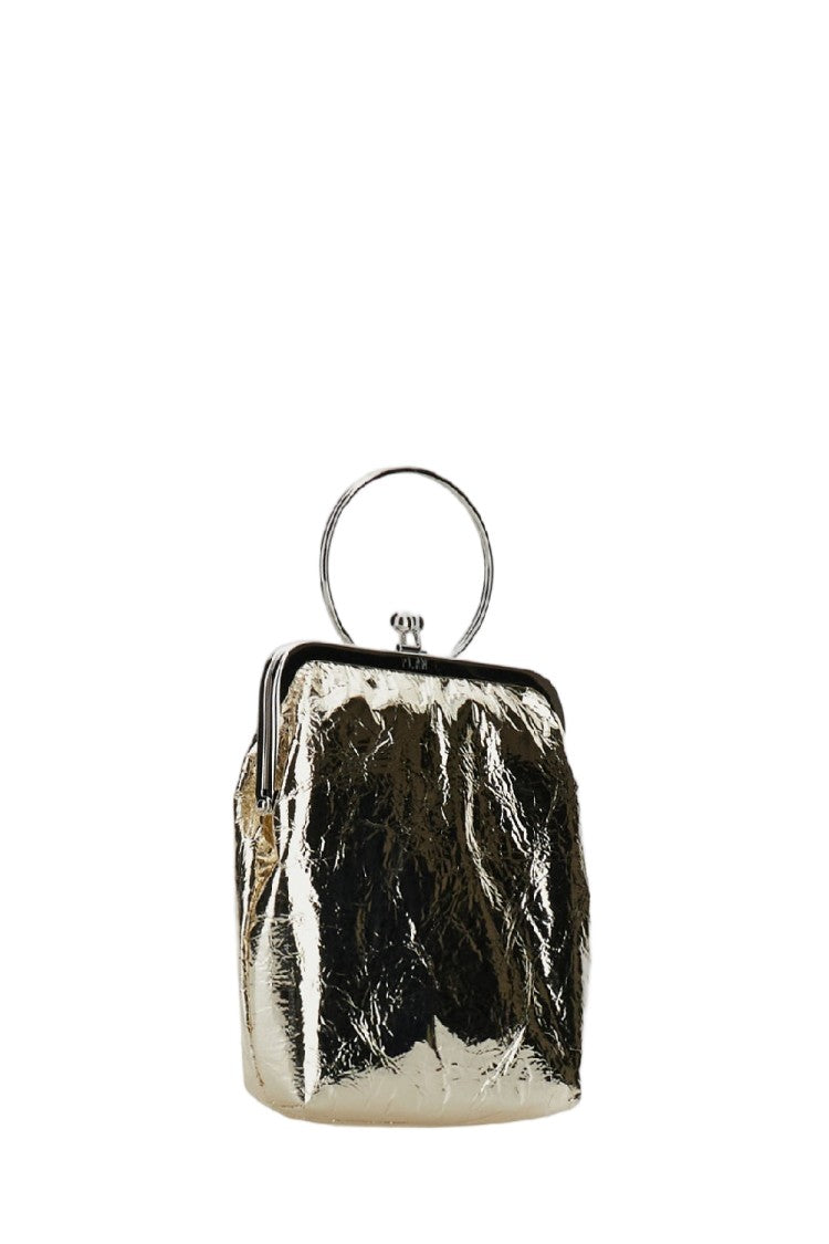 Plan C Light Gold Crinkled Lambskin Pouch