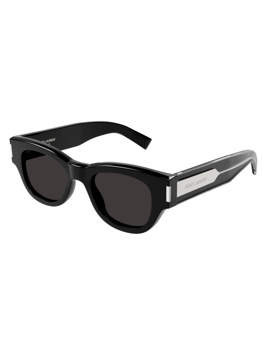 Saint Laurent Angular Frame Sunglasses With Glossy Finish