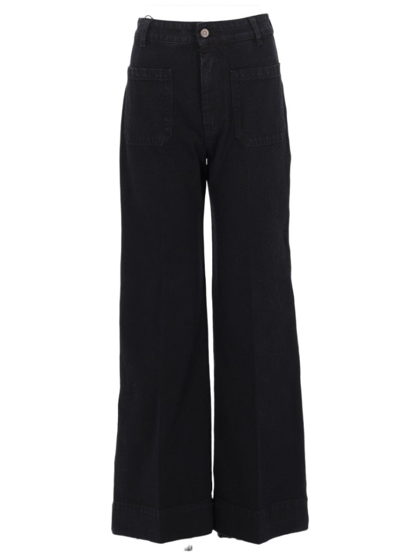 Victoria Beckham Alina High-Waist Cropped Wide-Leg Jeans