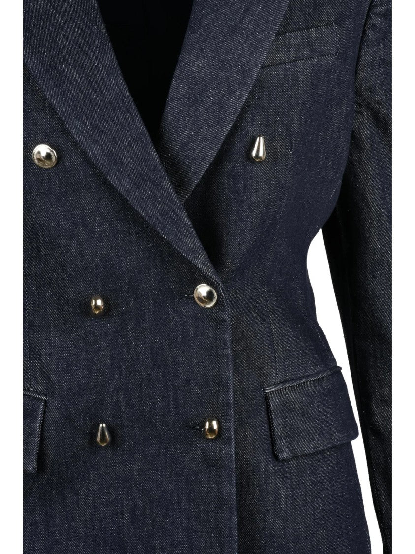 Dondup Double-Breasted Cotton Denim Jacket